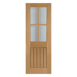 Picture of White Oak Lacquered Mexicano 4 Light Glazed Door 40mm