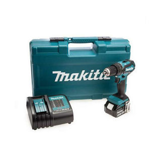 Makita DHP485STX5 18v LXT Combi Drill with 1 x 5.0AH Battery and Accessory Case Murdock Builders Merchants