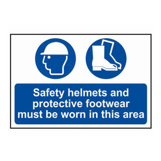 Scan SCA4001 Safety Helmets / Footwear To Be Worn Sign Murdock Builders Merchants
