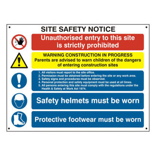 Scan SCA4550 Composite Site Safety Notice 800 x 600mm Sign Murdock Builders Merchants